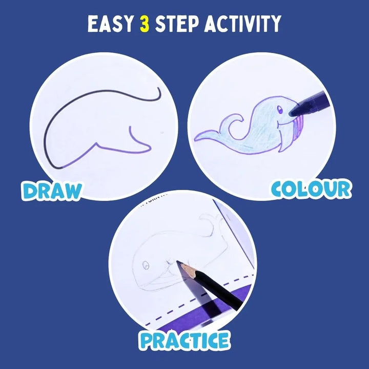 PepPlay Step by Step Drawing Book - Mystical Marine Life | Easy Drawing Practice for Kids