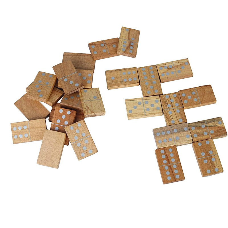 Small Dominos Wooden Blocks with Silver Printing