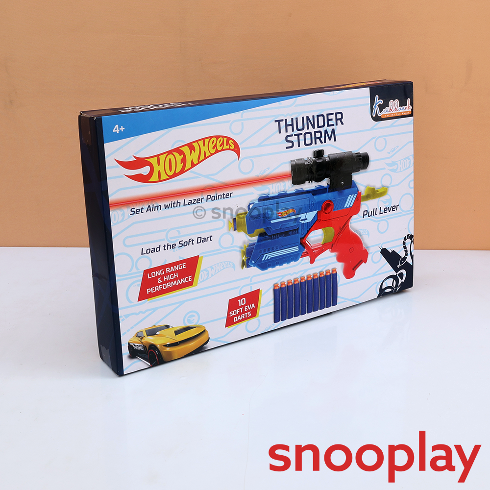 Hot Wheels Thunder Storm Blaster with Laser Pointer & 10 EVA Darts (4-8 Years)