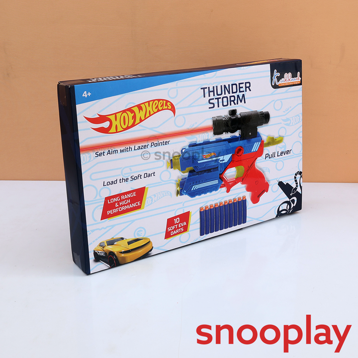 Hot Wheels Thunder Storm Blaster with Laser Pointer & 10 EVA Darts (4-8 Years)