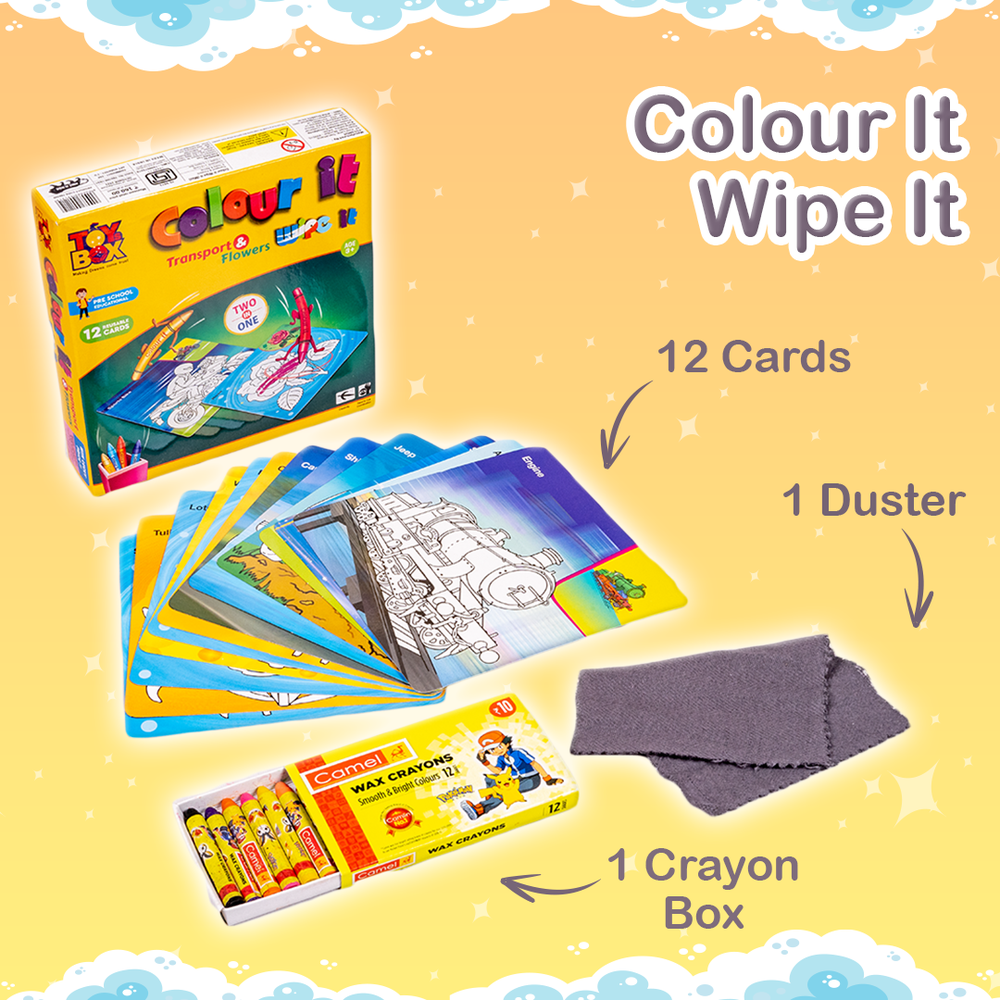 Return Gifts (Pack of 3,5,12) Colour It - wipe it ( Mini ) - Transport & Flowers