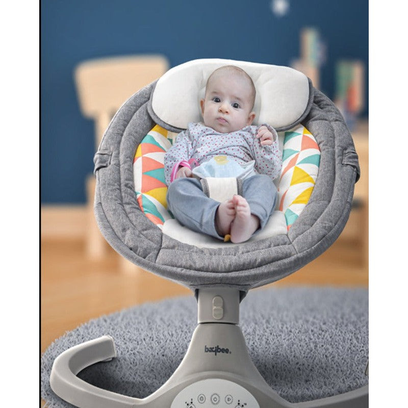 Buy Premium Automatic Electric Baby Swing Cradle with Adjustable Swing Speed Soothing Music Baby Rocker with Mosquito Net Safety Belt Removable Baby Toys Pink On Snooplay India