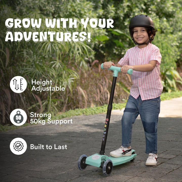Tinyberg Kids Scooter with LED Wheels, Adjustable Height & Foot Brake | Vroom Vroom
