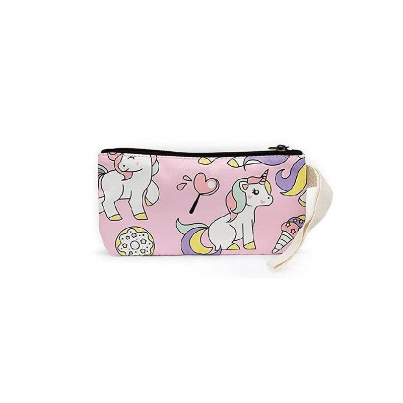 Mini rainbows sleeping unicorn (Matching Backpack with Lunch Bag & Stationery Pouch Pink)