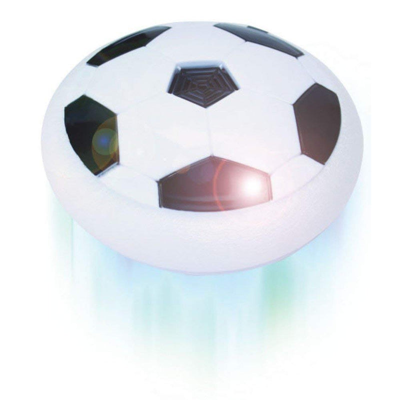 Flying Football Toy Air Powered Pneumatic Suspended Hover Soccer Ball/Disc with Foam Bumpers and Colorful LED Lights
