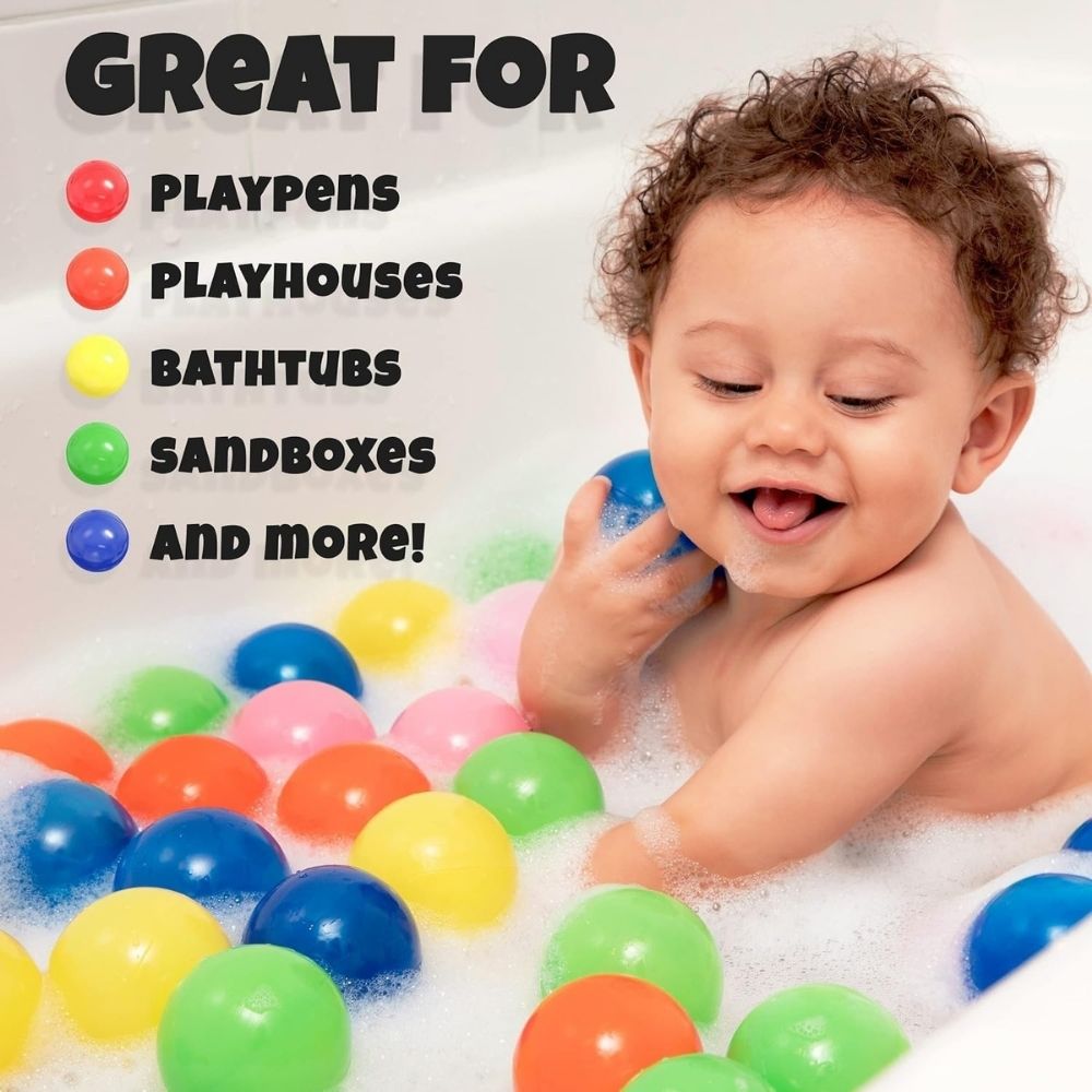 7 cm Soft and Child-Friendly Multi-Colored Play Pool Balls – Easy-to-Hold Plastic Balls Designed for Kids with Gentle Edges