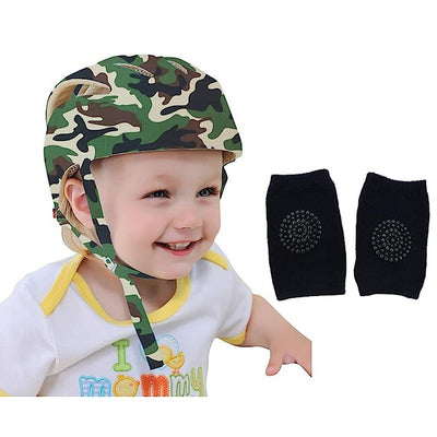 Baby Safety Helmet & Kneepads (Green)