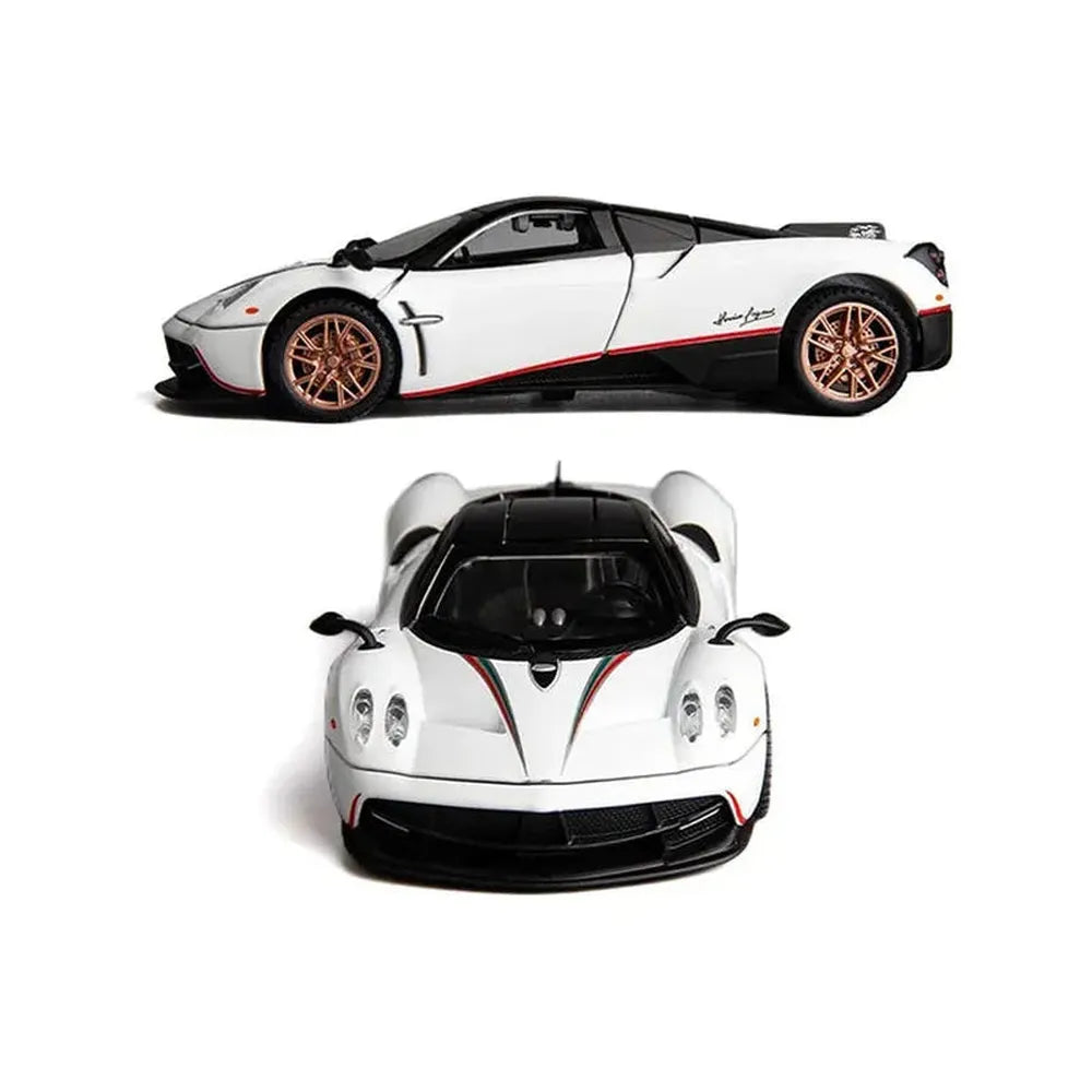 BIG Fun Toys Resembling Pagani Huayra Diecast Car - Pullback, Openable Parts, Light & Sound | 1:24 Scale (3 Years till Grown Ups) | Assorted Colors