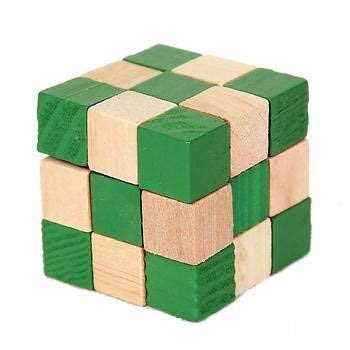 Wooden Ball-in-a-Maze Labyrinth with Snake Cube Twist Puzzle