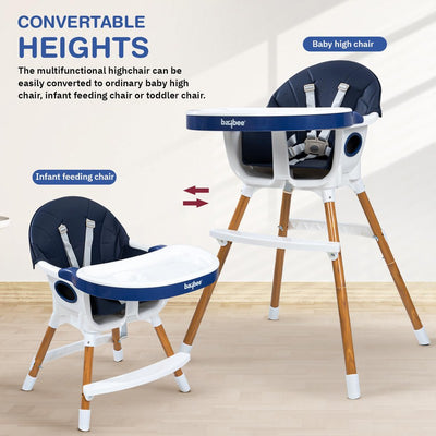 Hades Baby High Chair for Kids | Baby Chair for Feeding with 2 Height Adjustable & Footrest, Toddler Booster Seat with Food Tray & Belt