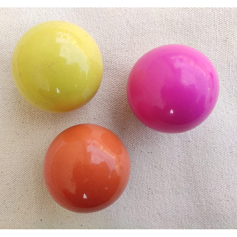 Wooden Balls Colorful Round Balls - Set of 3 (Assorted Colors)