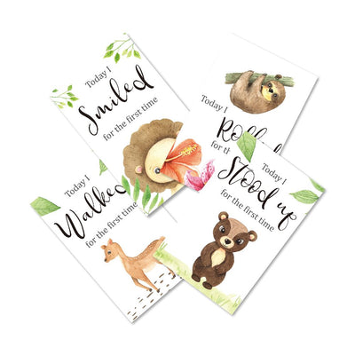 Jungle Safari Theme Baby Milestone Cards- Pack of 32