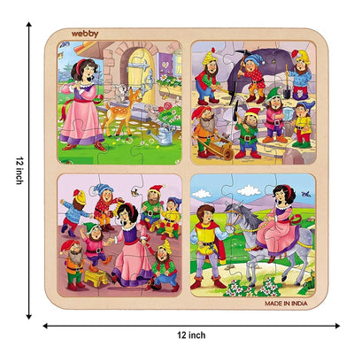 4 In 1 Wooden Snow White Puzzle Toy, 36 Pcs