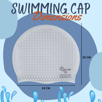 Bubble Drop Design Hair Protection Silicone Swimming Cap Universal Size | Grey