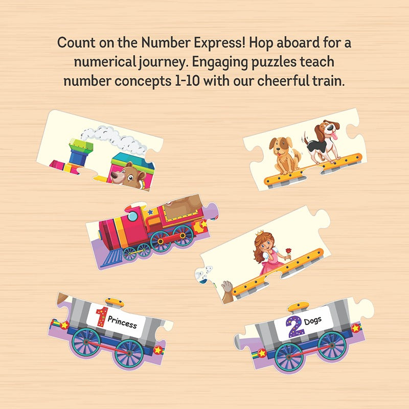 Number Train Jigsaw Puzzle For Kids | 3+Years | 24 Pieces and 1 Picture Book