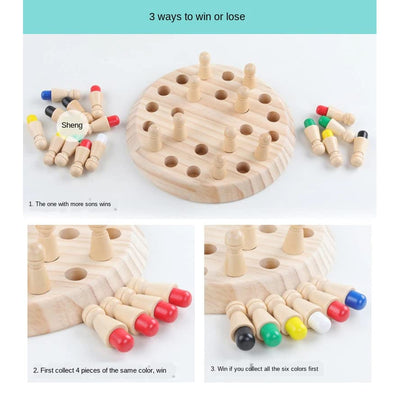 Wooden Memory Match Stick Chess Game Set (Logical Brain Teaser Game)