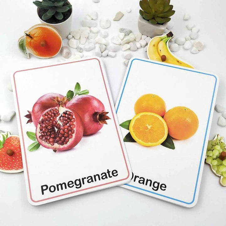 Vegetables, Fruits Flash Cards for kids -30 Cards