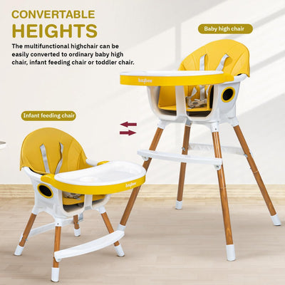 Hades Baby High Chair for Kids | Baby Chair for Feeding with 2 Height Adjustable & Footrest, Toddler Booster Seat with Food Tray & Belt