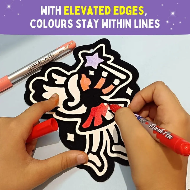 PepPlay Colour in Velvet - Unicorn & Fairies | Mess-Free Colouring Fun | 28 Piece Set