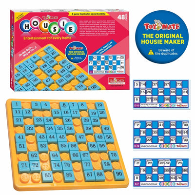 Housie Reusable Folding Tickets - Tambola Bingo Lotto Family Board Game 48 Reusable Cards