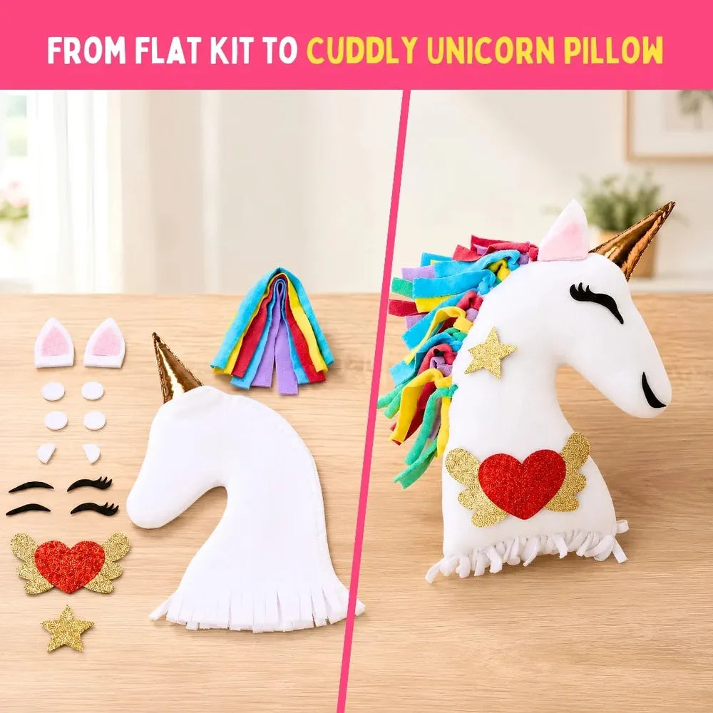 PepPlay Make Your Unicorn Pillow | No-Sew DIY Craft Fun | 43 Pieces Set