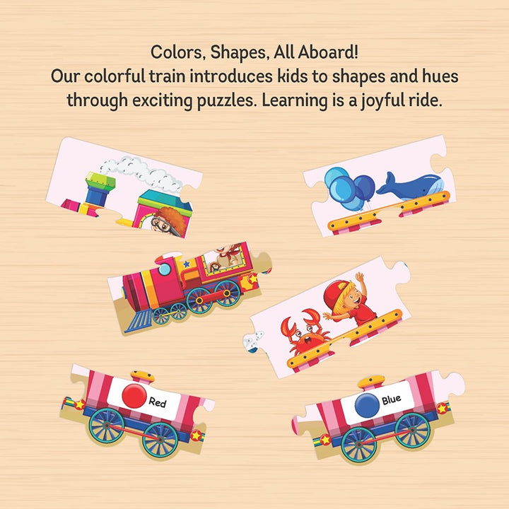 Shapes & Colours Train Jigsaw Puzzle For Kids | 3+Years | 24 Pieces and 1 Picture Book