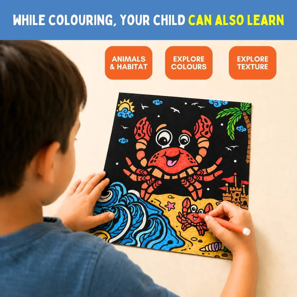 PepPlay Colour in Velvet - Ocean Life | Mess-Free Colouring Fun