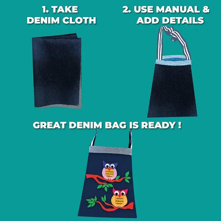 Toykraft Denim Dainties - DIY Fabric Craft Kit – Create Custom Fashion Bags and Pouches