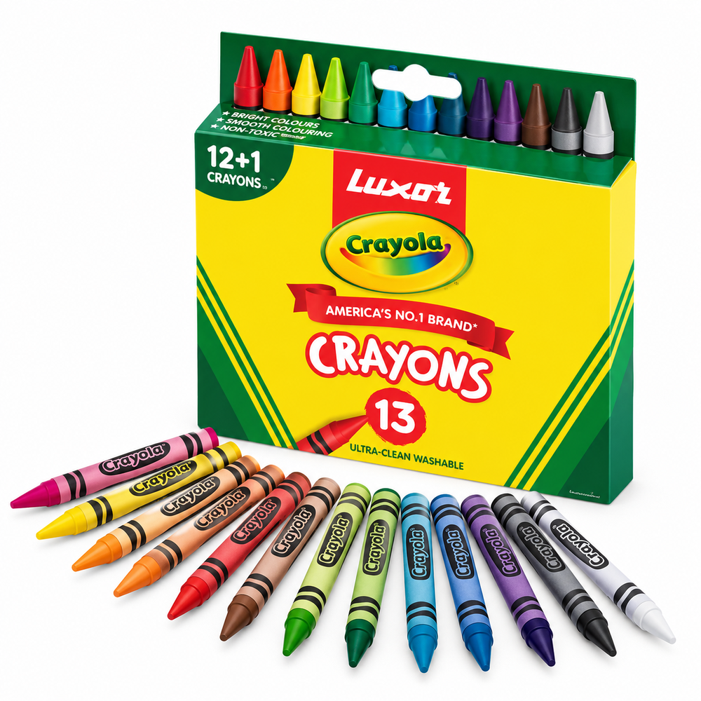 Luxor Crayola Jumbo Wax Crayons – 13 Pieces | Thick Crayons for Drawing, Coloring & Creative Art