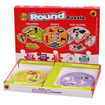 3 in 1 Round Puzzle - 72 PCS