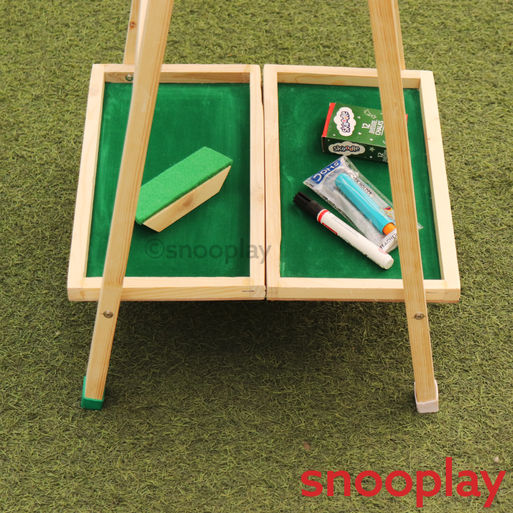 Simarr 3 in 1 Standing Blackboard cum Whiteboard with Art Paper Roll- 97 cm Height (5-10 Years)