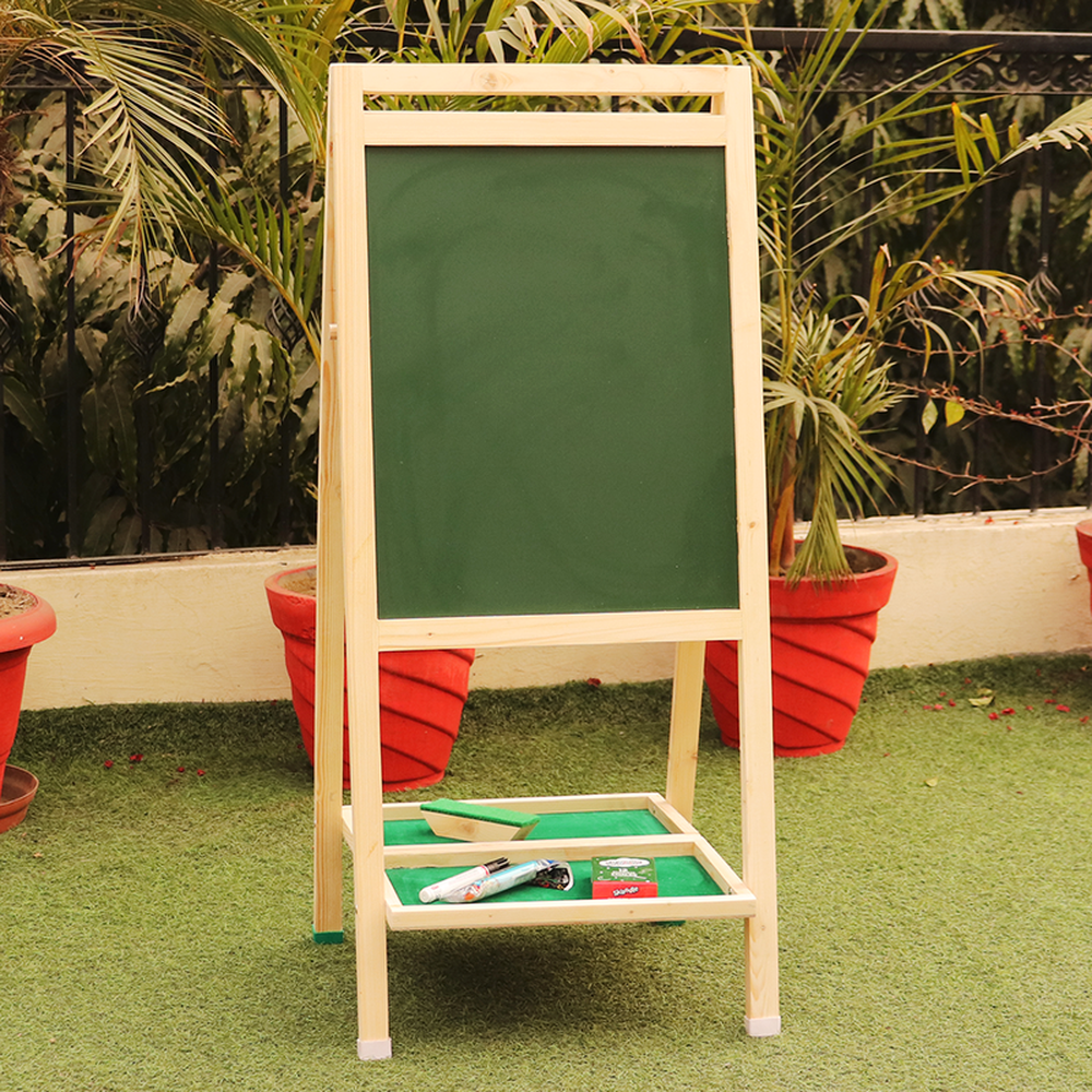 Simarr 3 in 1 Standing Blackboard cum Whiteboard with Art Paper Roll- 97 cm Height (5-10 Years)