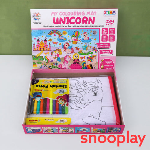 Ratna's Unicorn Theme Washable & Reusable Colouring Mat (5-8 Years)