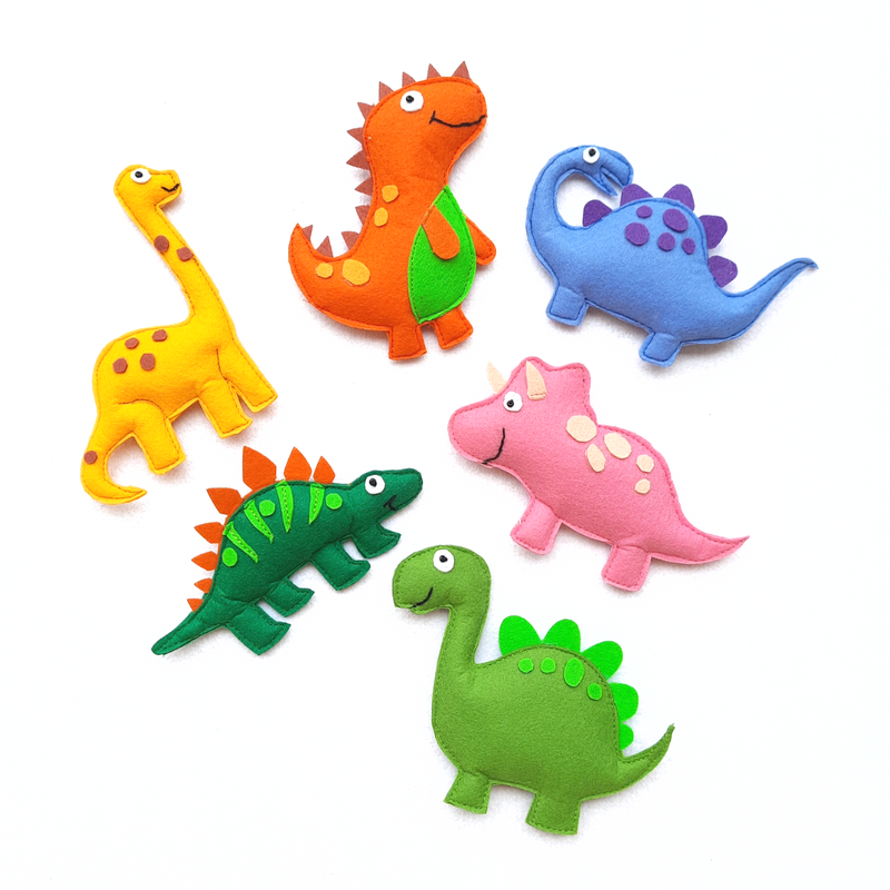 Stegosaurus, Tyrannosaurus Rex, Diplodocus, Brontosaurus, Iguanodon, and Protoceratops Dinosaur Toys (Set of 6)