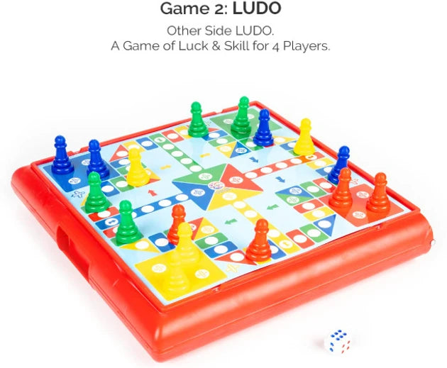 Ratna's Classic Games: 5-in-1 – Multi-Game Board Game Set