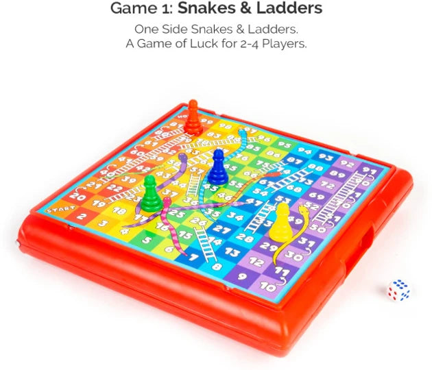 Ratna's Classic Games: 5-in-1 – Multi-Game Board Game Set