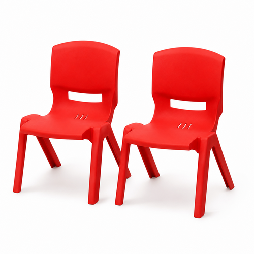 Set of 2 Colorful Plastic Chairs (2-10 Years)