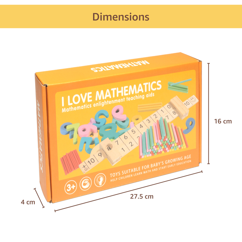 I Love Mathematics Learning Kit 2 | Math Skill Booster Puzzle Game| Learning Wooden Number & Ruler | Early Educational STEM Toy for Children Kids Boys Girls Toddlers