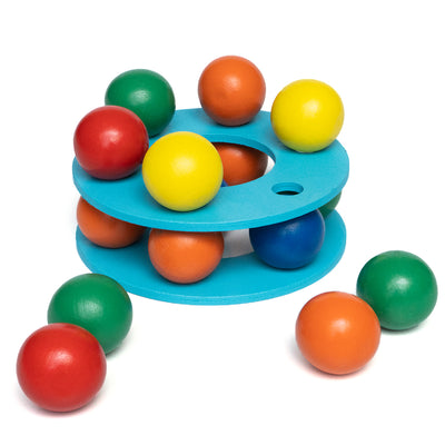 Rainbow Balls Tower | Wooden Balancing Stacking Tumbling Fun Party Game Toy | For Kids and Adults (Multicolor)