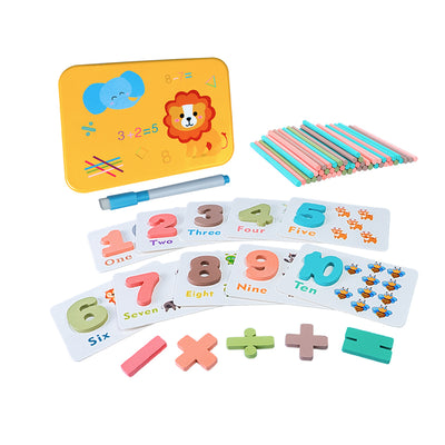 Maths Learning Kit | Learn Math & Counting with Flashcards and Numbers | Wooden Arithmetic Interactive Educational Fun Activity Kit for Kids Ages 3 and Up (Multicolor)