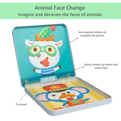 Animal Face Magnetic Sticker Puzzle