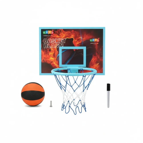 SIMARR Kats 3-in-1 Wall Mount Basketball Set | Indoor Basketball Hoop with Ball & Accessories
