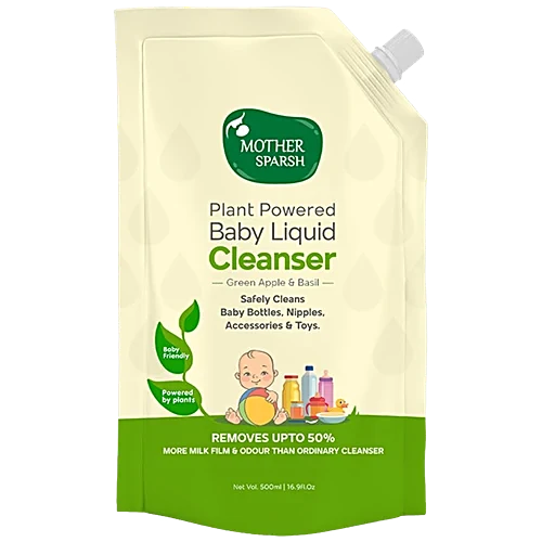 Mother Sparsh Plant Powered Natural Baby Liquid Cleanser | Refill Pack - 500 ml