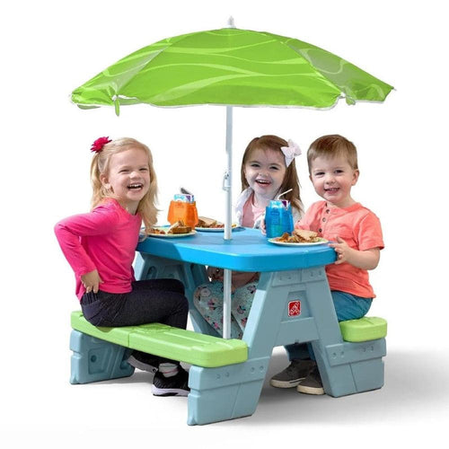 STEP2 Sun & Shade Picnic Table with Umbrella (1-7 Years)