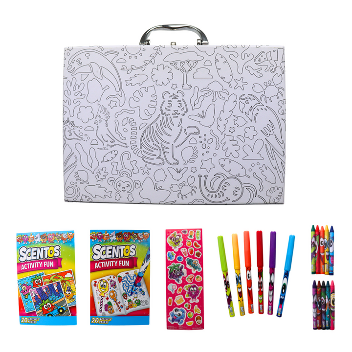 Scentos Colour-In Mini Case Mega Colouring Set (3-12 Years)