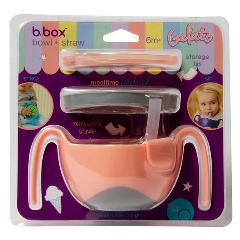 Bowl and Straw Set Tutti Fruiti Light Pink