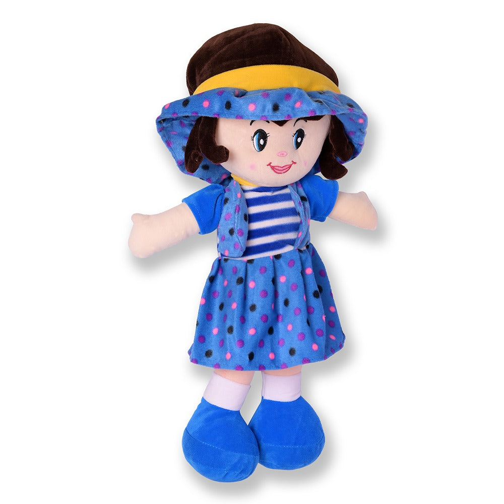 Blue Super Soft Stuffed Huggable Girl Winky Doll | Washable - Height 40 cm