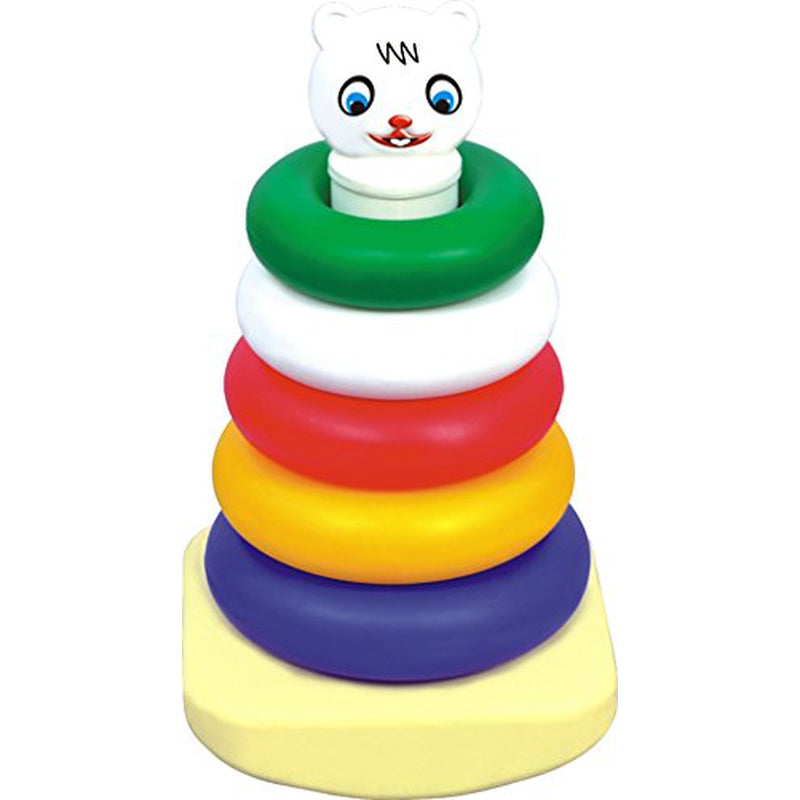 Baby Coloured Ring Stacker - Small Five Rings Baby Development Play and Learn Kit | Pre School Educational Toy