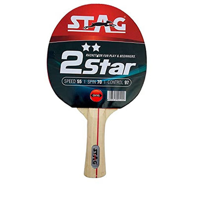 STAG ICONIC 2 Star Table Tennis Playset, 2 Racquets & 3 Balls (Orange)