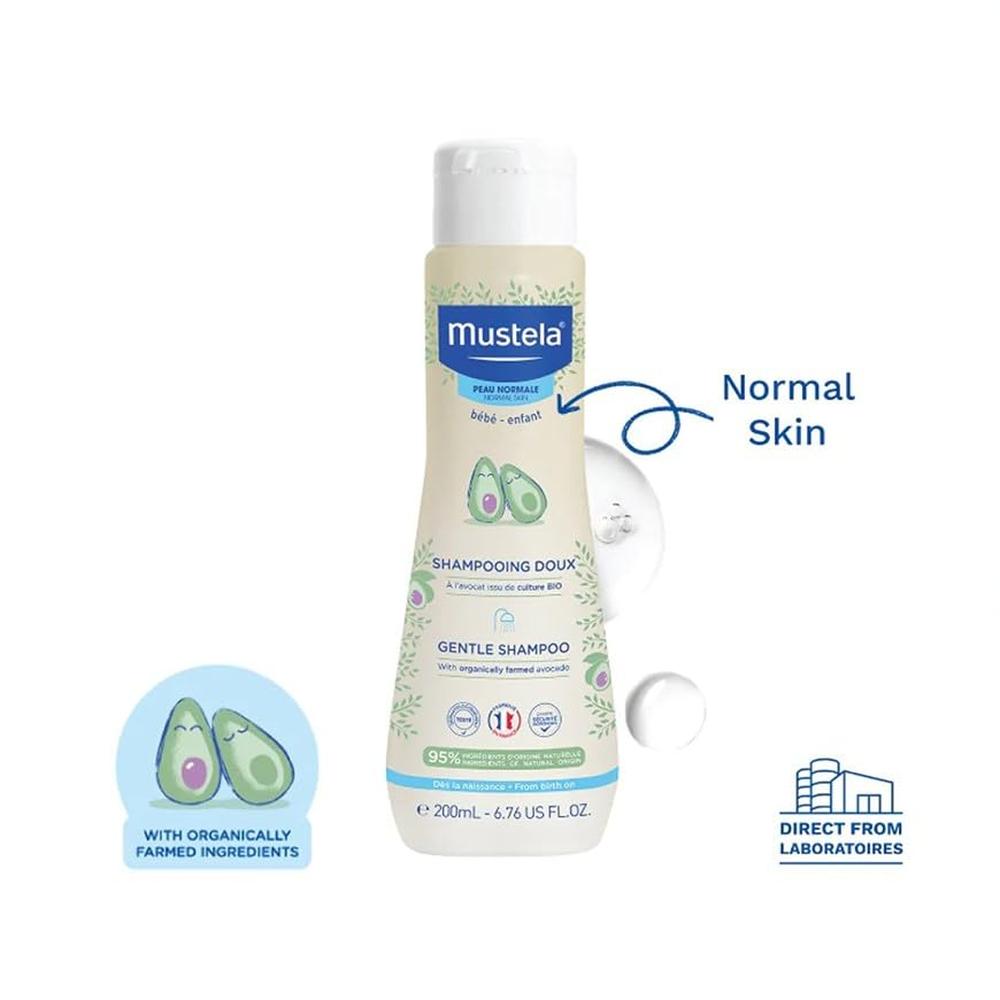 Mustela Gentle Shampoo with 95% Plant-Based Ingredients - 200ml